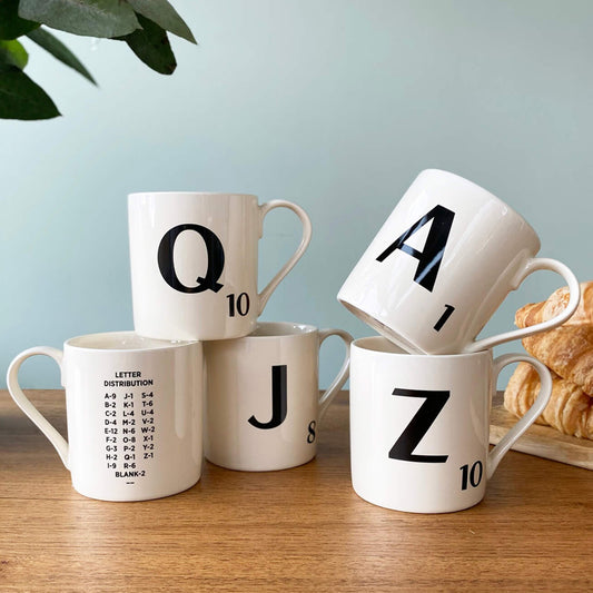 Scrabble Tile Letters A - Z Ceramic Gift Mug | All Letters In Stock